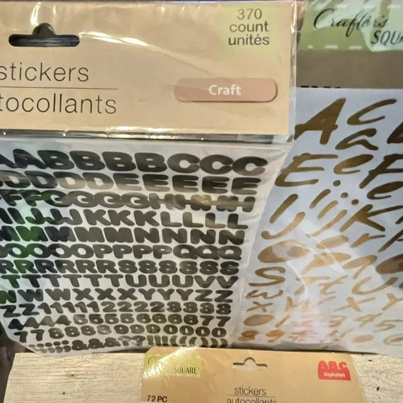 New Sealed Crafter’s Square Stickers Letters And Numbers Lot Of 3 - Picture 3 of 6